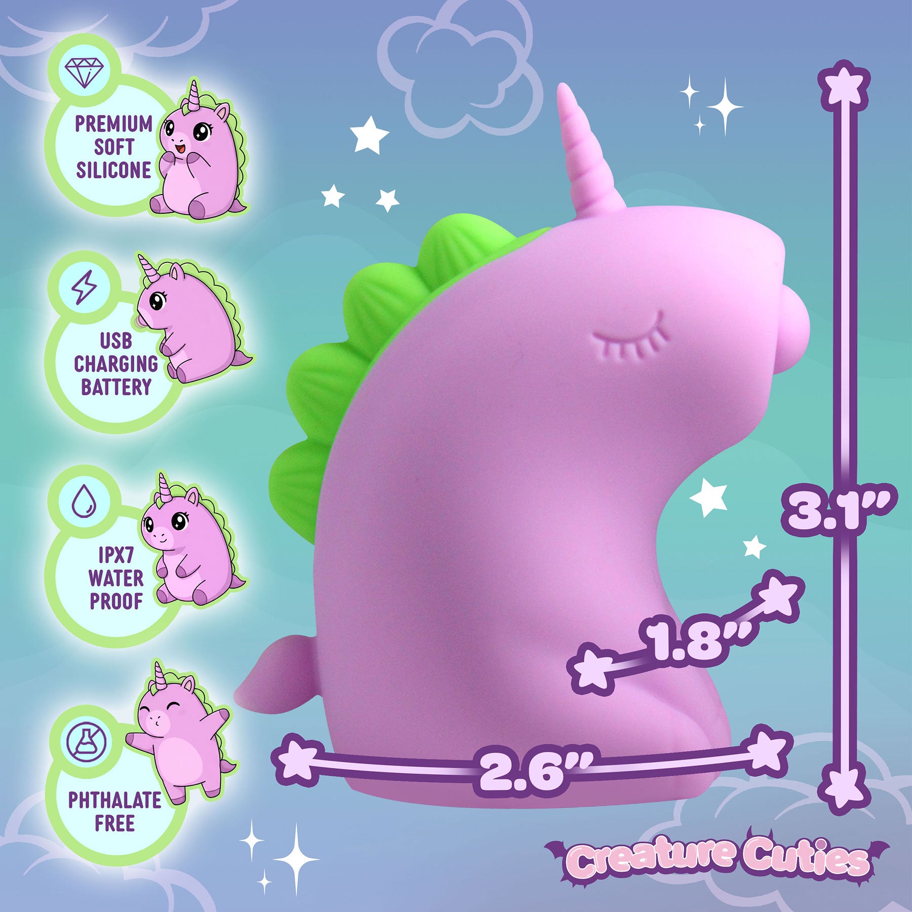 Creature Cuties Tappyhorn Tapping Rechargeable Silicone Stimulator