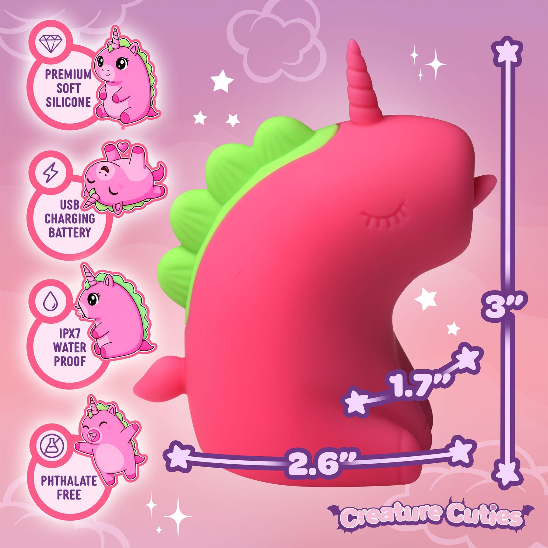 Creature Cuties Flickyhorn Flicking Rechargeable Silicone Stimulator