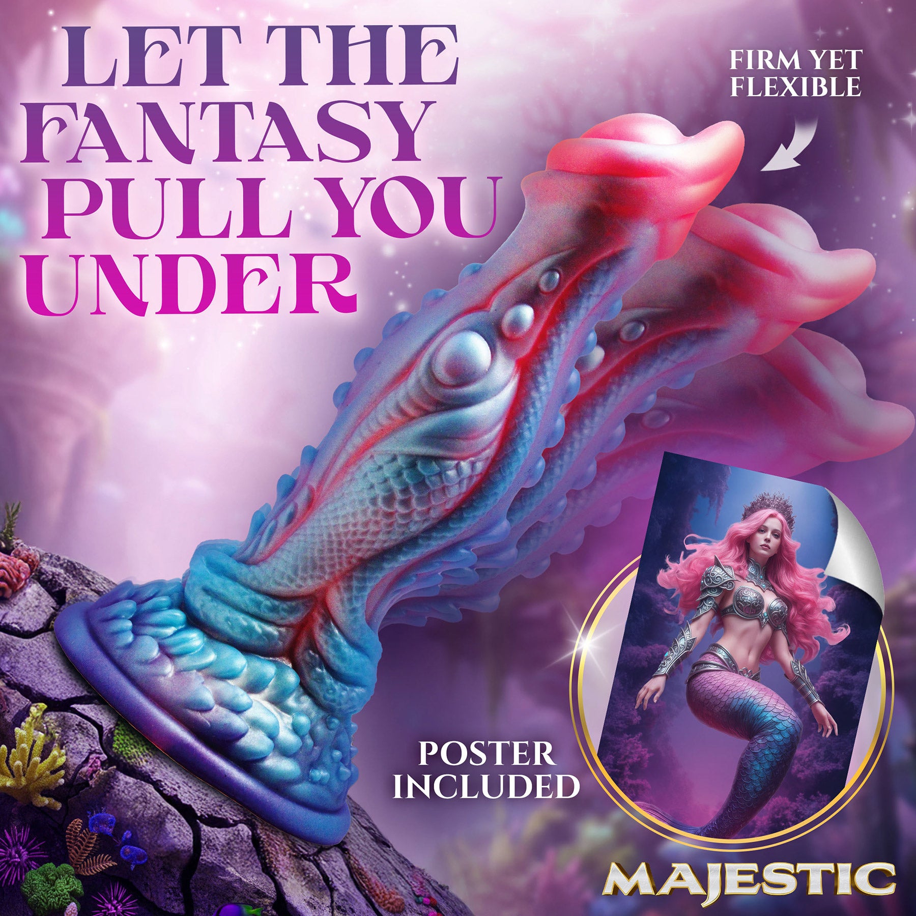Majestic Delphine Mermaid 8" Silicone Dildo By Creature Cocks
