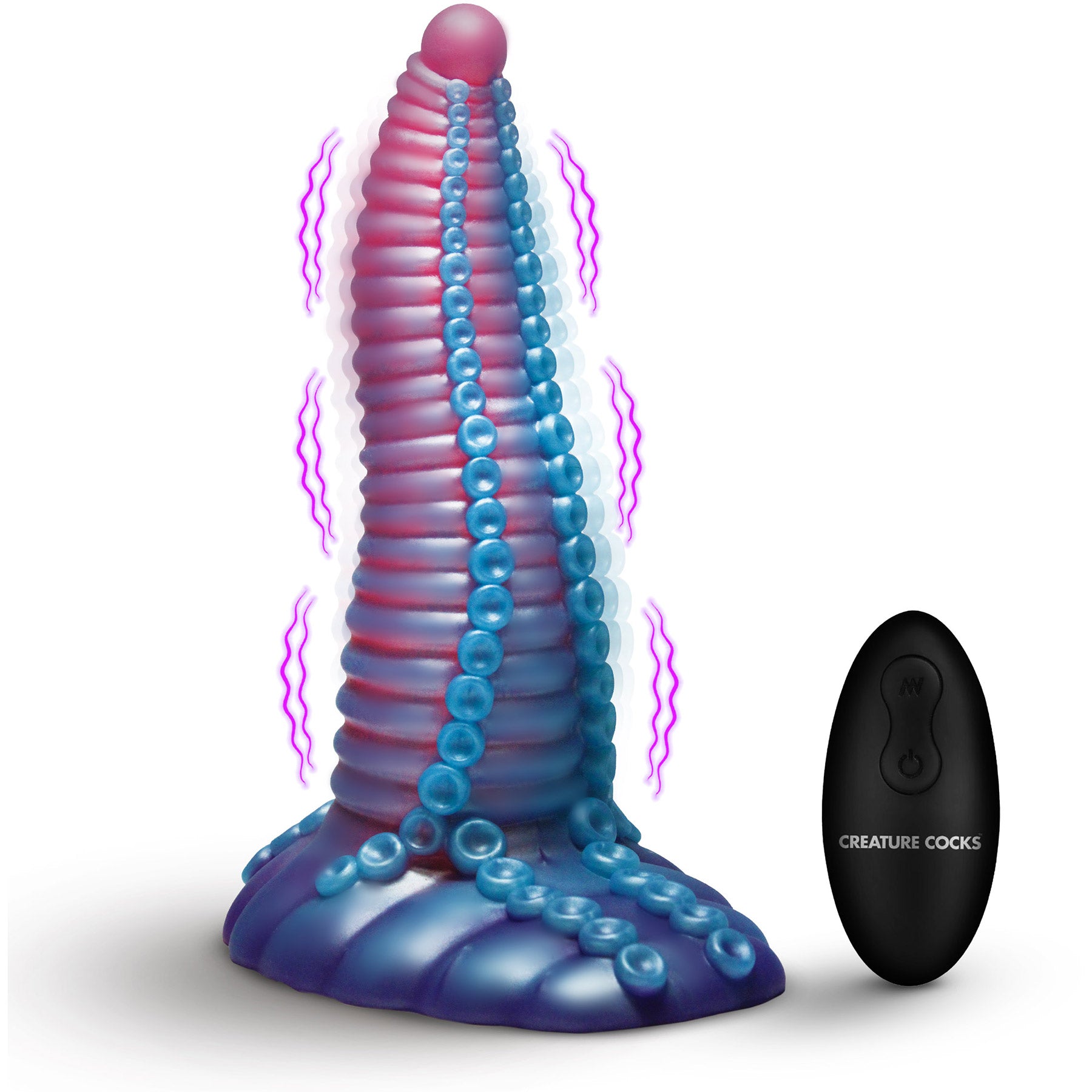 Mega-Tenta 8" Vibrating Silicone Suction Cup Dildo By Creature Cocks