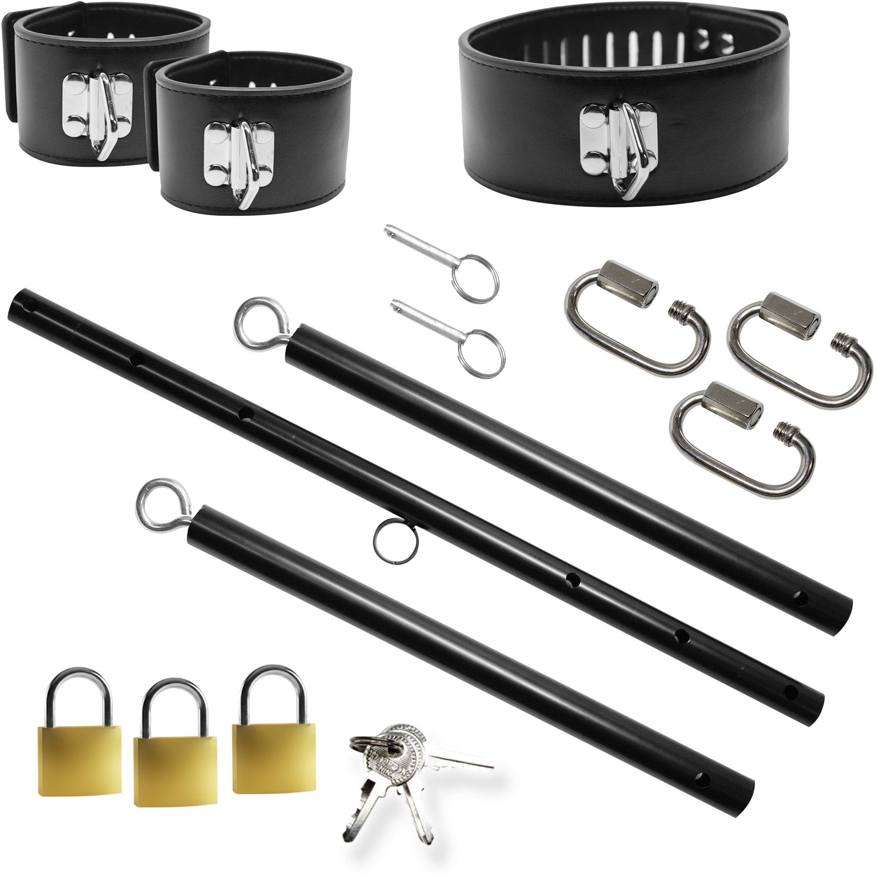 Master Series Stainless Steel Dominion Bar With Collar & Restraints
