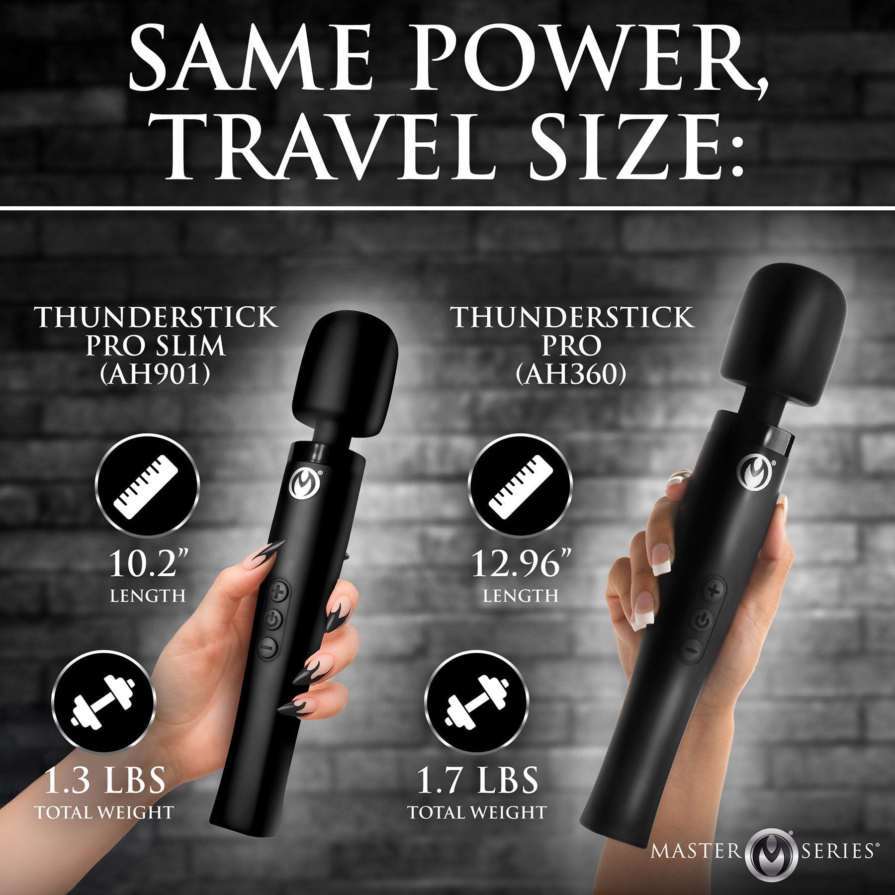 Master Series Thunderstick Pro Slim Wand Massager