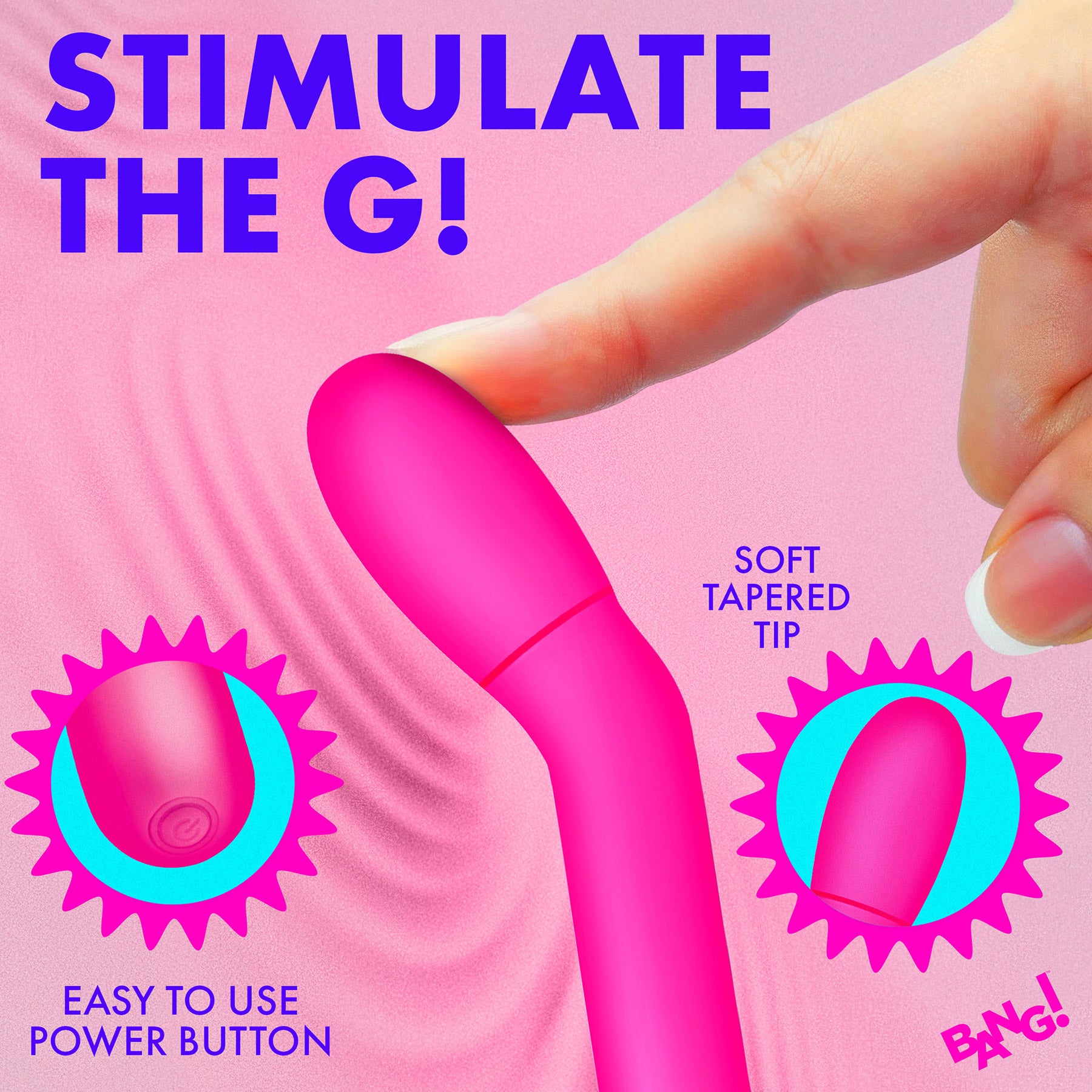 BANG! Slim G-Spot Rechargeable Silicone Vibrator - Pink