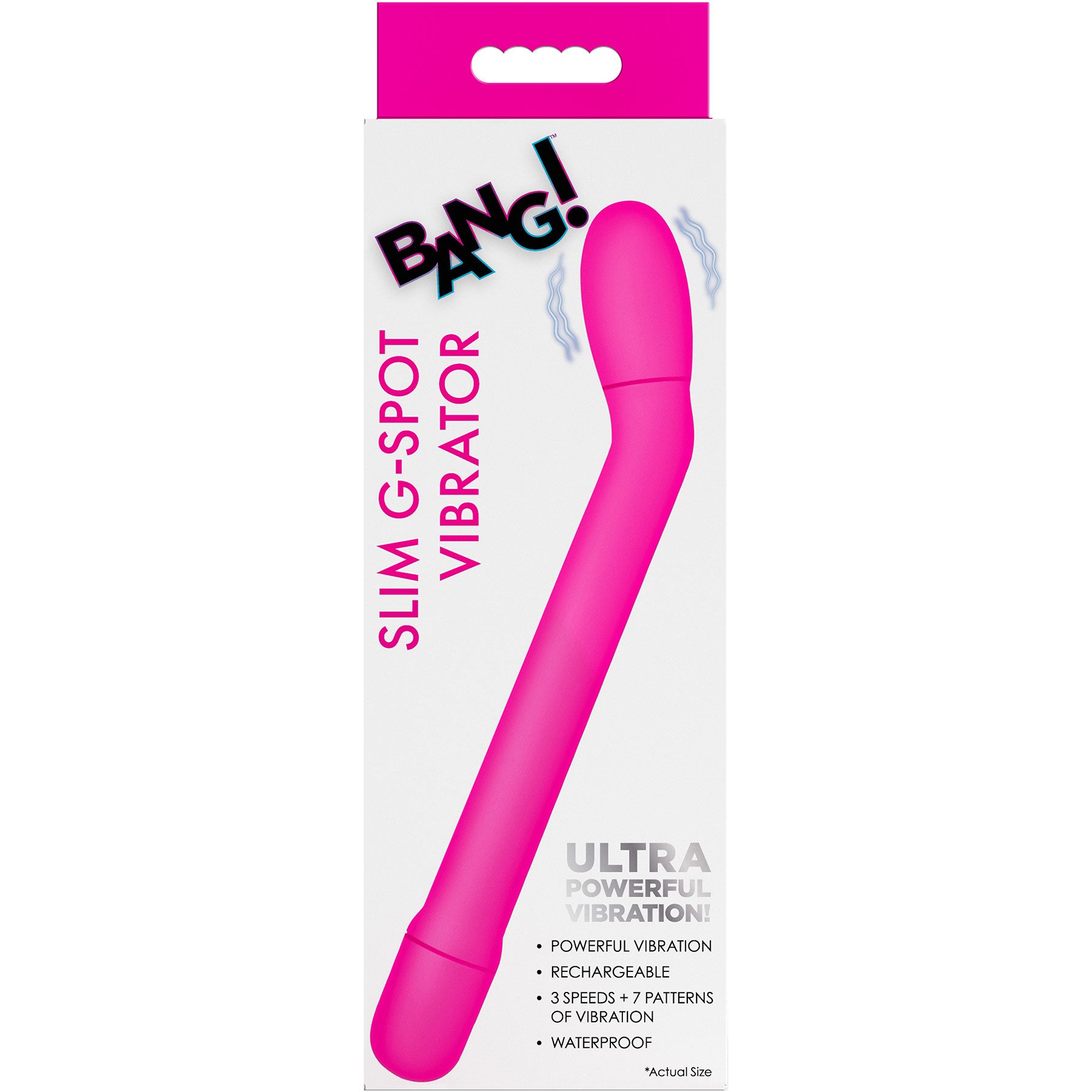 BANG! Slim G-Spot Rechargeable Silicone Vibrator - Pink