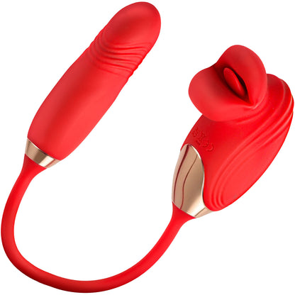 Lickgasm Bliss Kiss Kissing Clitoral Stimulator with Thrusting Vibrator