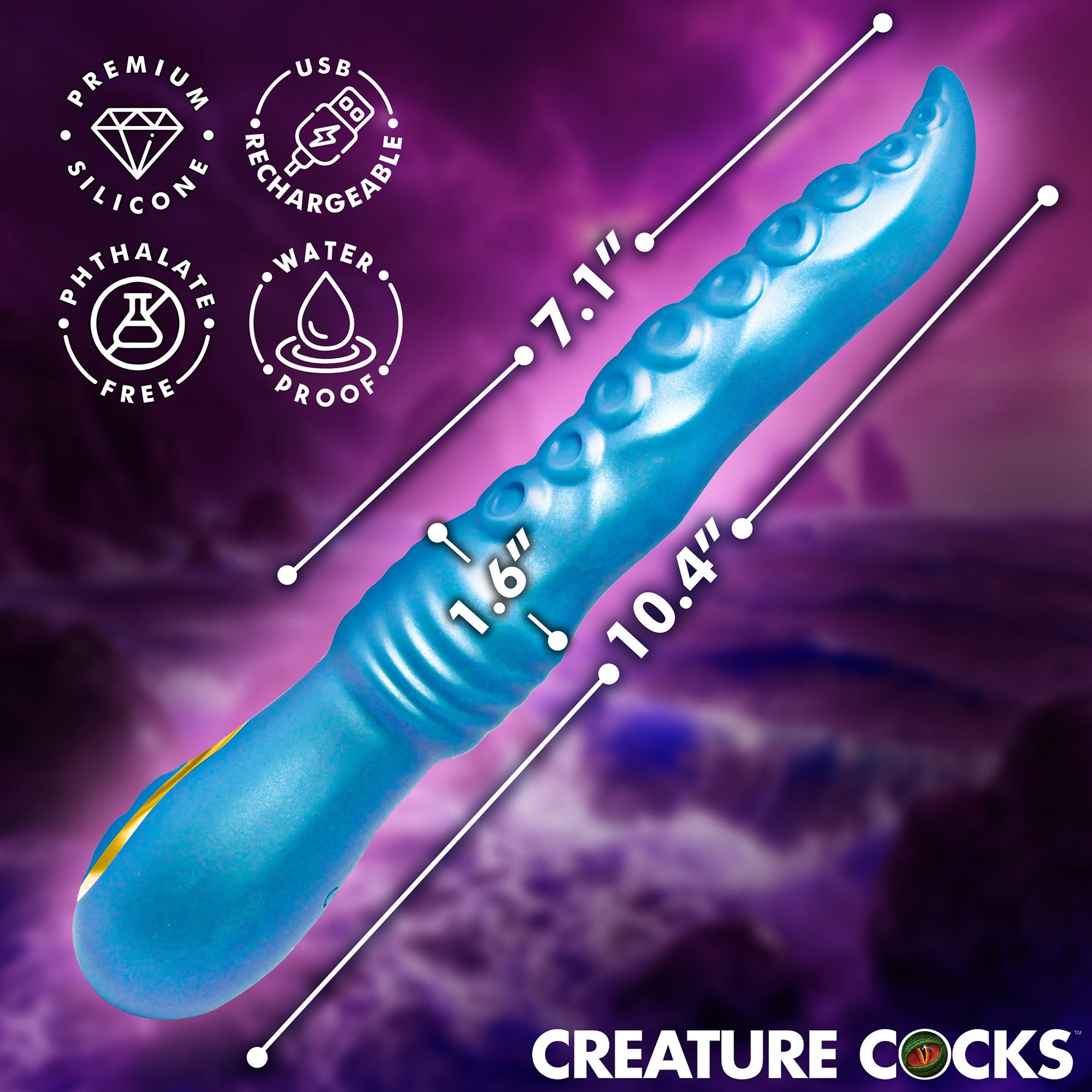 Tenta-Squirm Squirming Rechargeable Silicone Vibrator By Creature Cocks