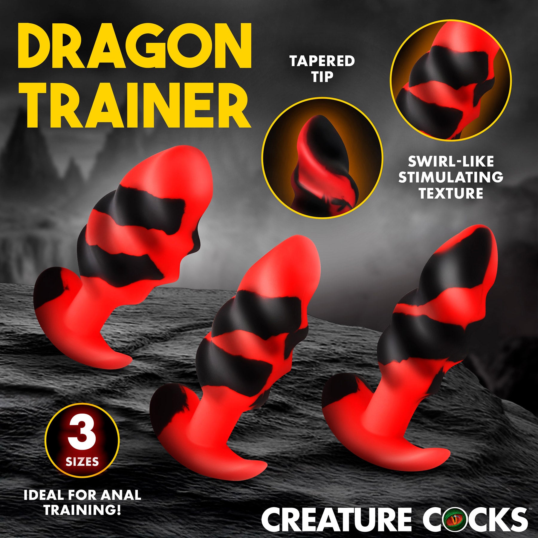 Dragon Trainer Silicone Butt Plug Set By Creature Cocks - 3 Piece Set Dragon Trainer Silicone Butt Plug Set By Creature Cocks - 3 Piece Set