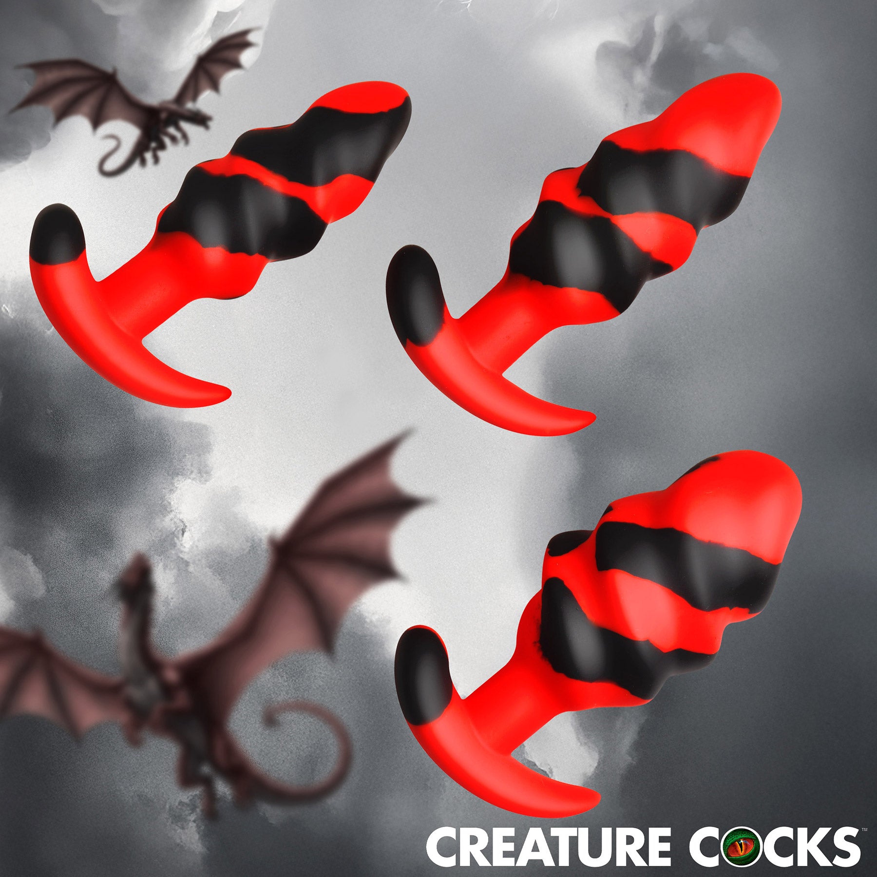 Dragon Trainer Silicone Butt Plug Set By Creature Cocks - 3 Piece Set Dragon Trainer Silicone Butt Plug Set By Creature Cocks - 3 Piece Set