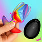 BANG! Rainbow Rechargeable Rotating & Vibrating Silicone Butt Plug With Remote