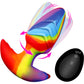 BANG! Rainbow Rechargeable Rotating & Vibrating Silicone Butt Plug With Remote