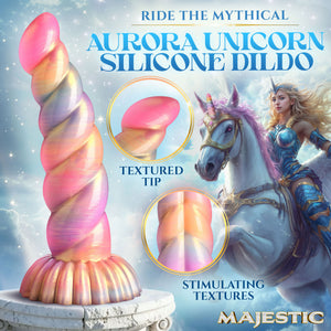 Aurora Unicorn 8.5" Silicone Dildo By Creature Cocks