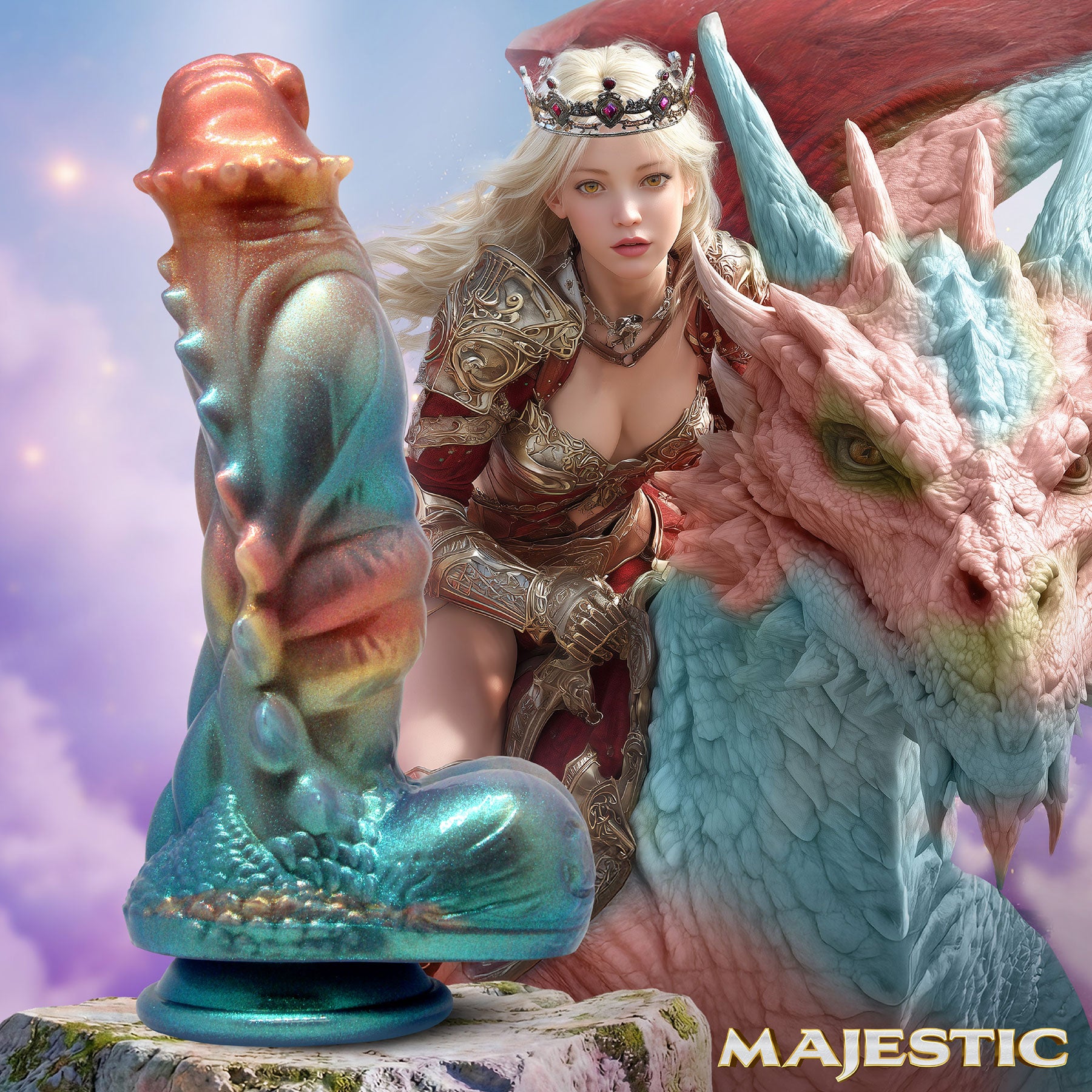 Majestic Seraphina Dragon 9" Silicone Dildo By Creature Cocks