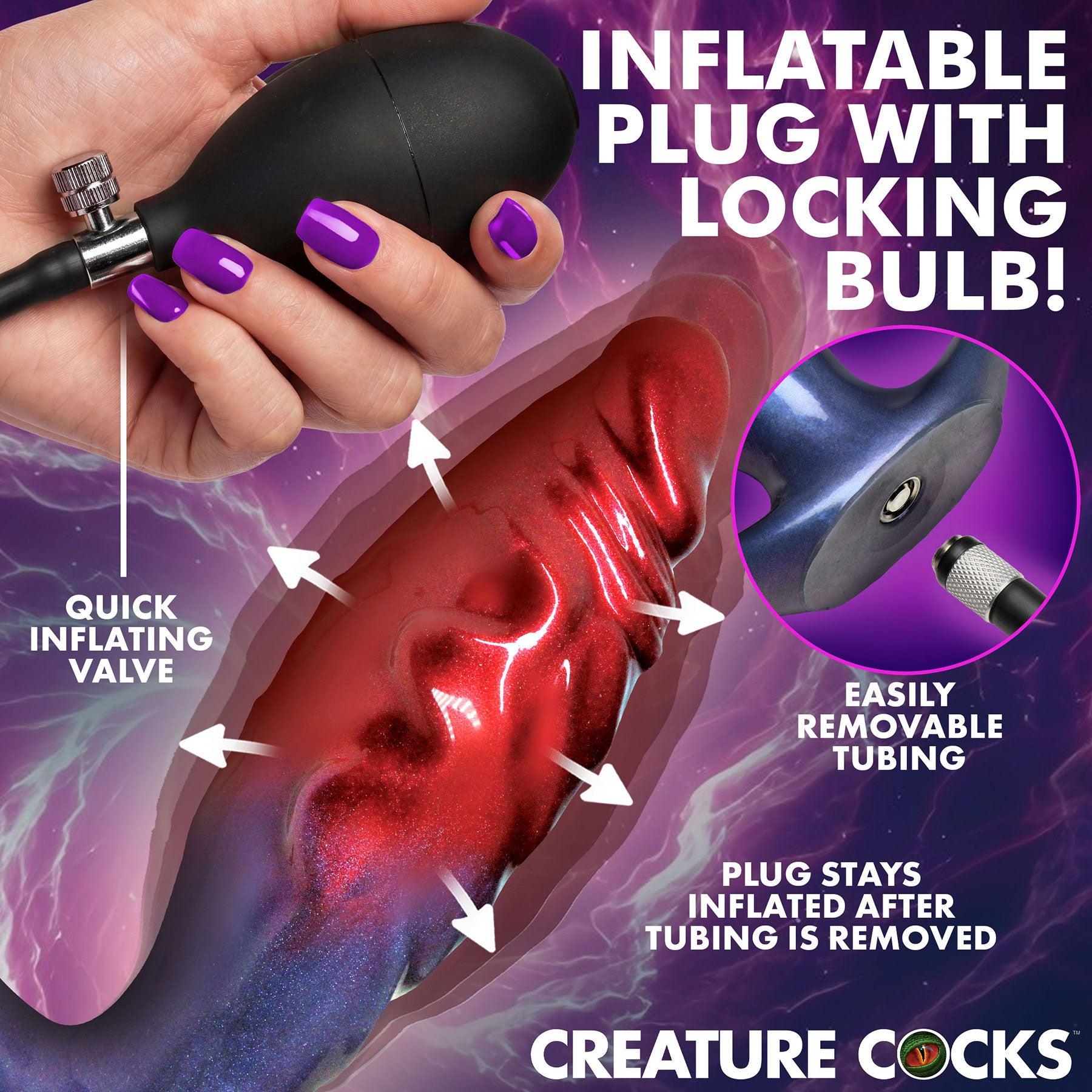 Anal Invader Inflatable Silicone Fantasy Butt Plug By Creature Cocks