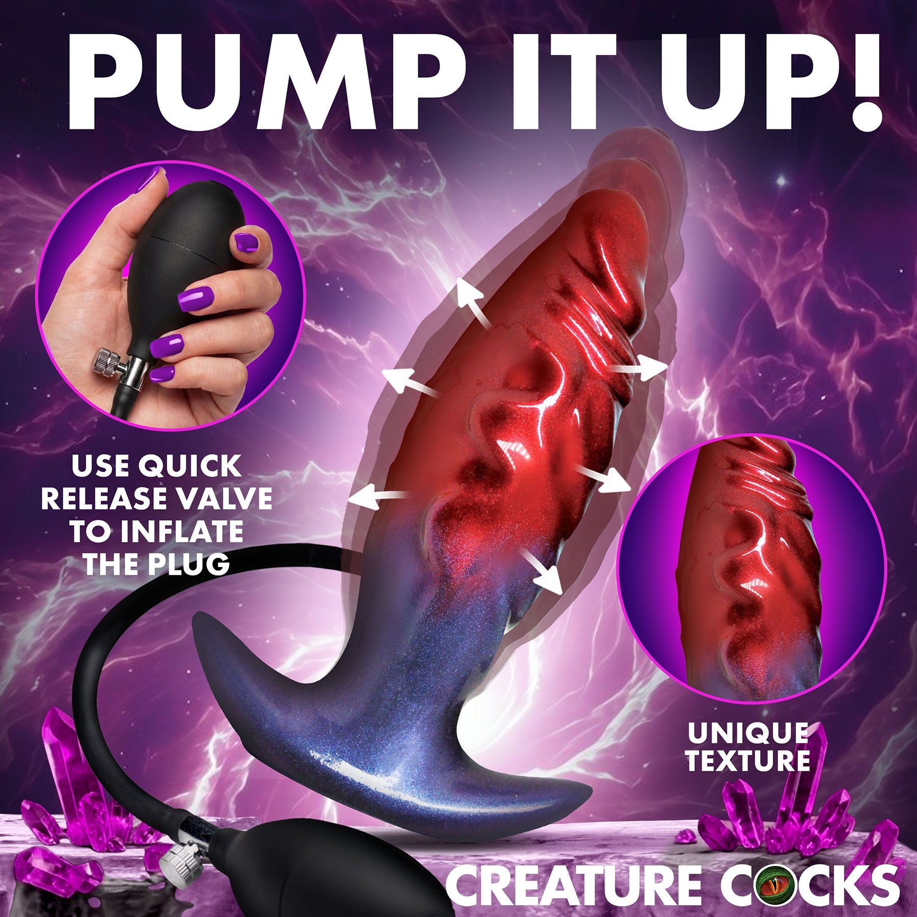 Anal Invader Inflatable Silicone Fantasy Butt Plug By Creature Cocks
