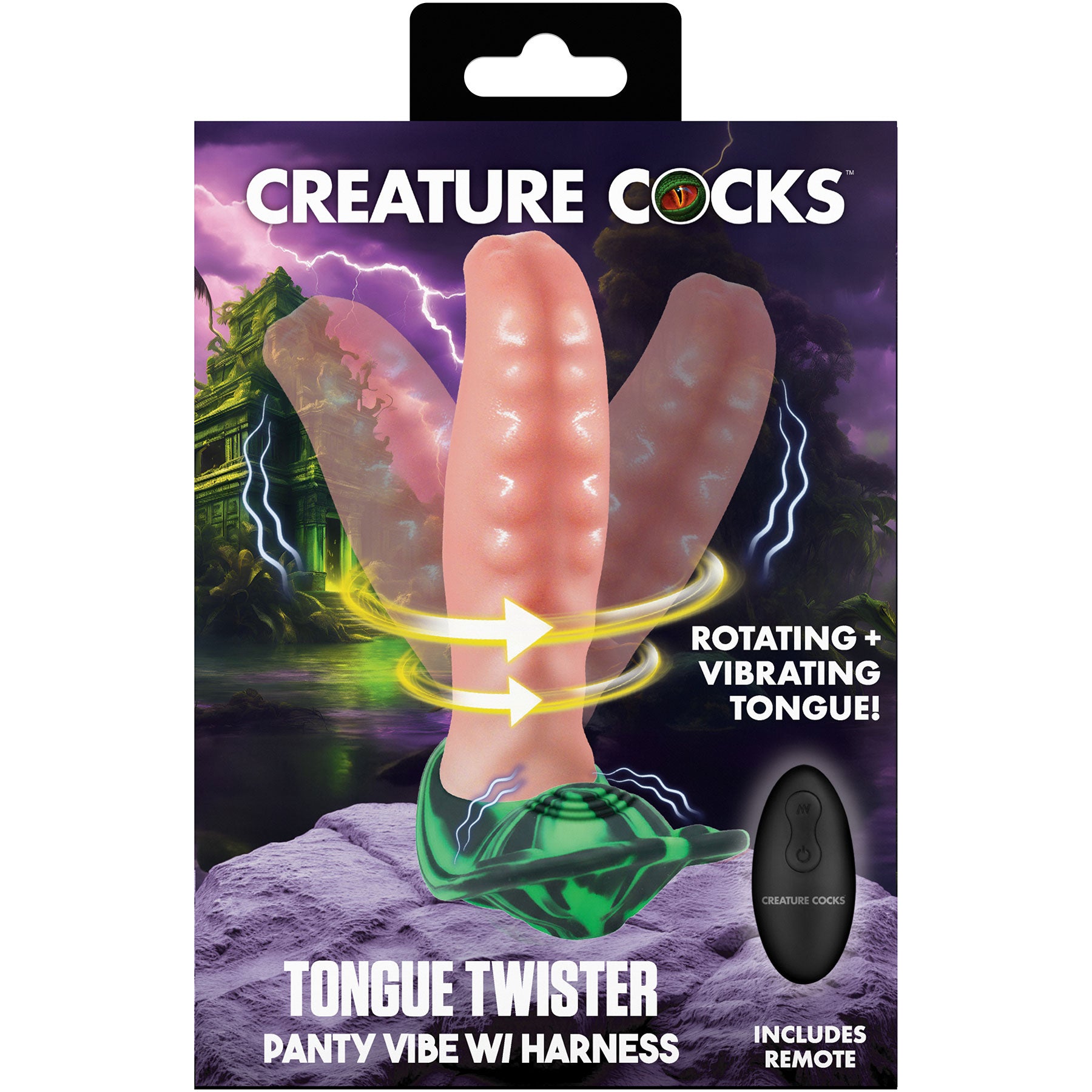 Tongue Twister Panty Vibe Tongue Harness with Remote By Creature Cocks