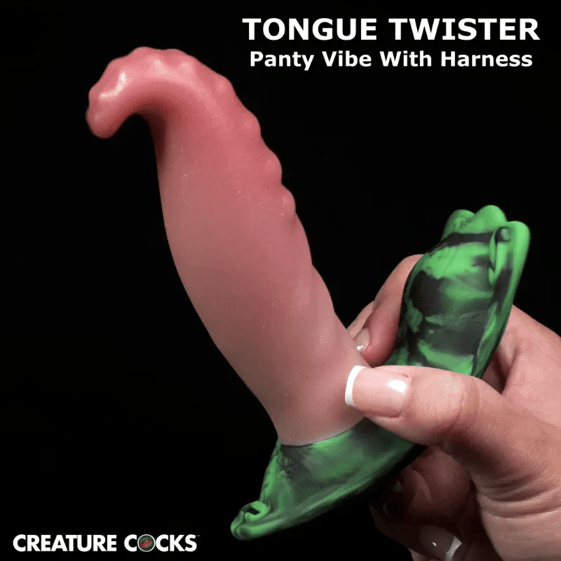 Tongue Twister Panty Vibe Tongue Harness with Remote By Creature Cocks