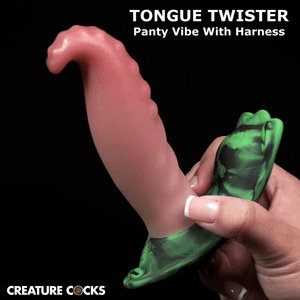 Tongue Twister Panty Vibe Tongue Harness with Remote By Creature Cocks