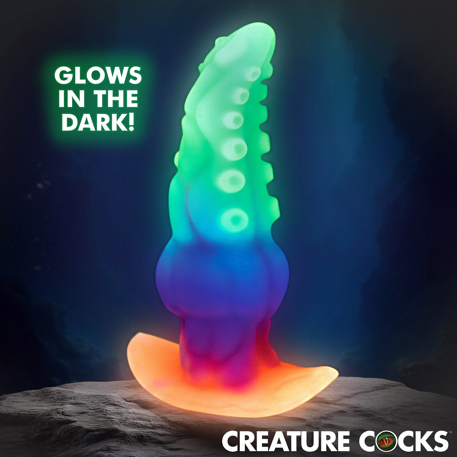 Glowtopus Glow-in-the-Dark Silicone Anal Plug By Creature Cocks