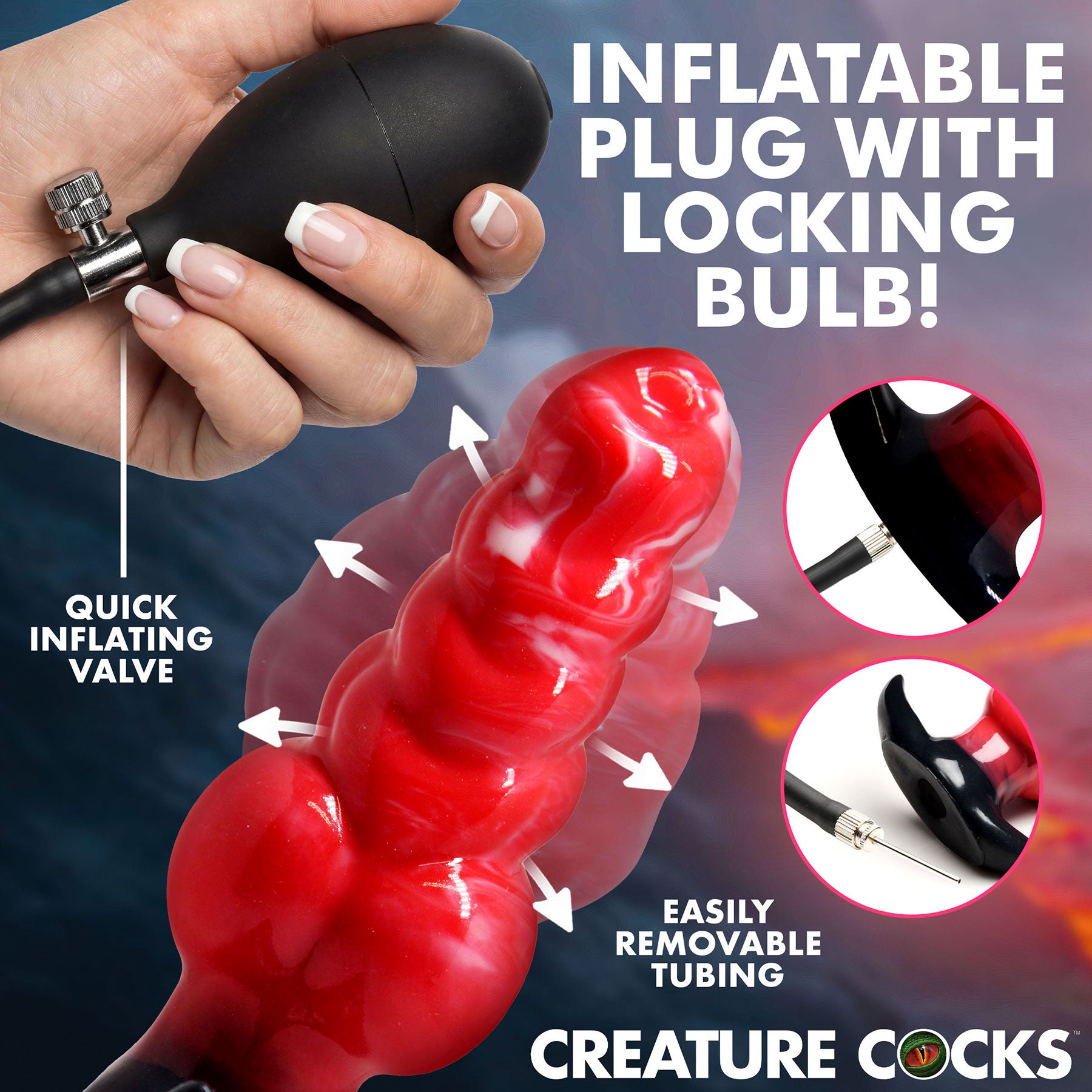 Blaze Inflatable Silicone Anal Plug By Creature Cocks