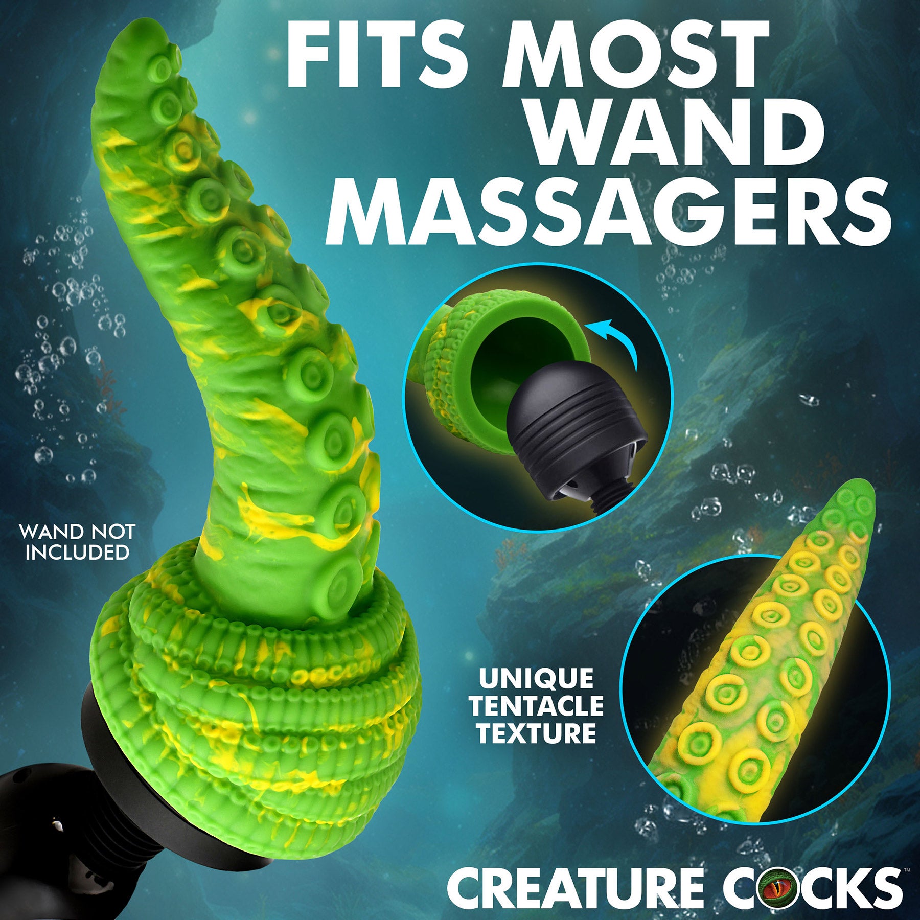 Tenta Head Silicone Wand Attachment By Creature Cocks