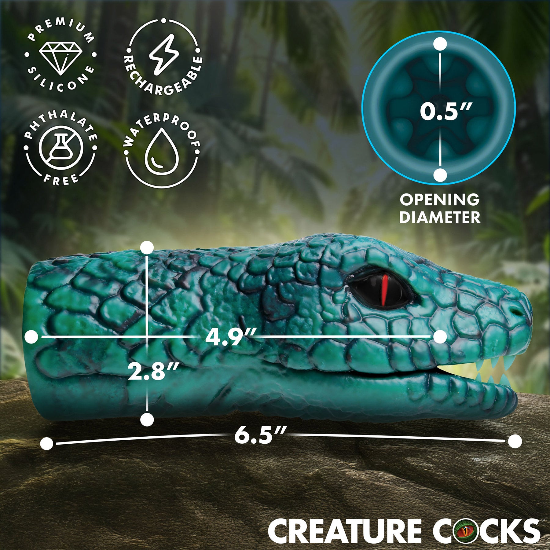 Python Vibrating Rechargeable Masturbator By Creature Cocks