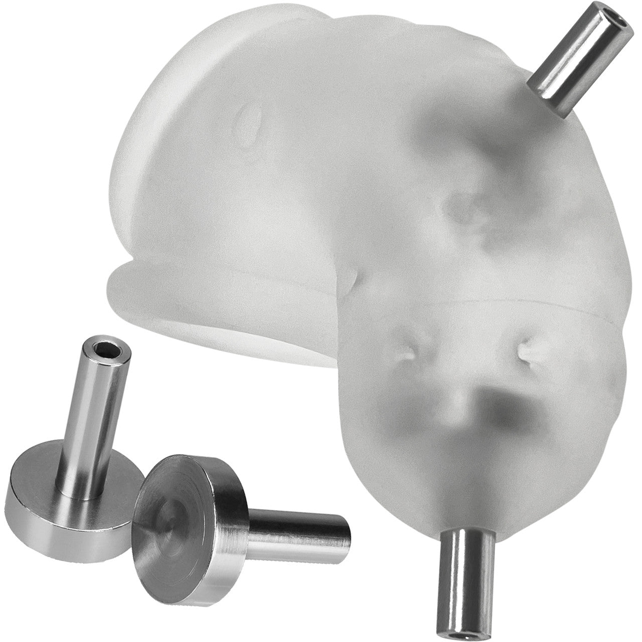 Oxballs Airlock Electro Chastity Cage With Two 4MM Electro Contacts - Clear Ice