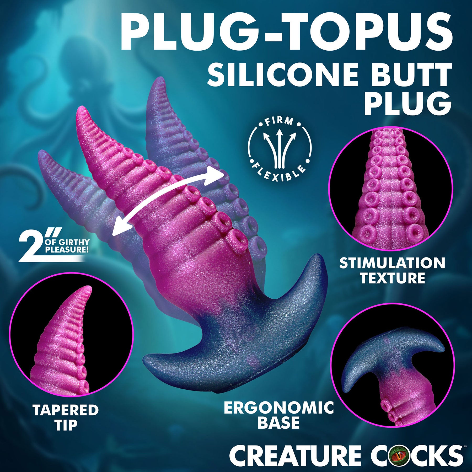 PlugTopus Silicone Fantasy Butt Plug By Creature Cocks