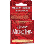 Kimono Microthin Ultra Thin Premium Lubricated Latex Condoms 3 Pack