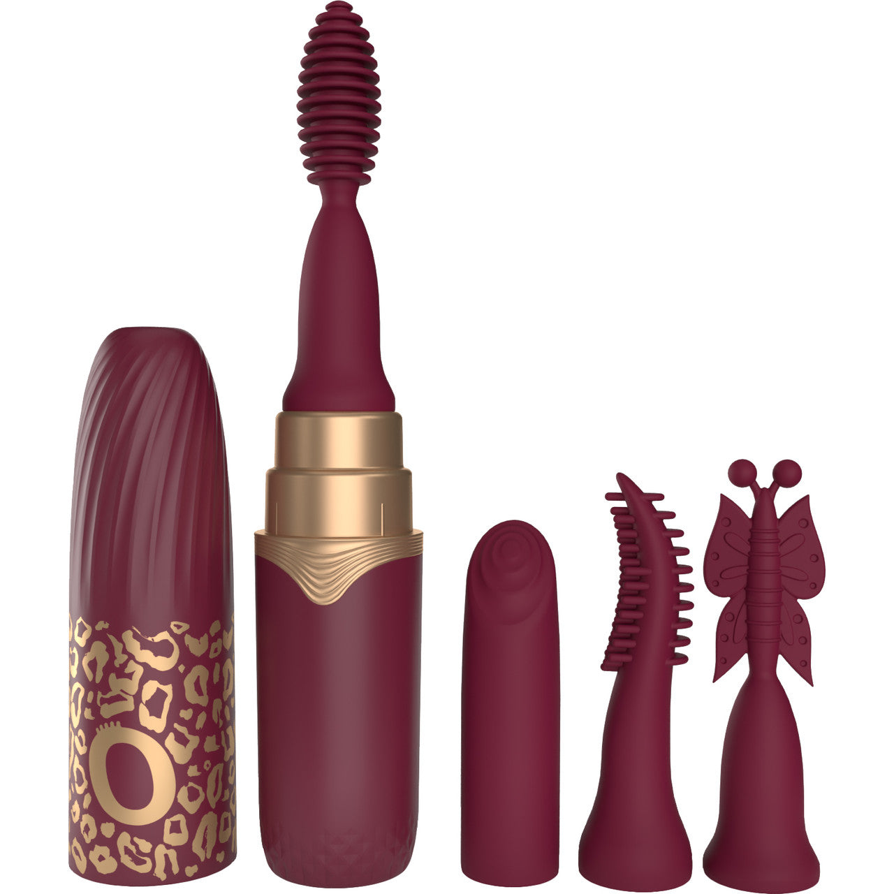 My Secret Premium Rechargeable Waterproof Vibrating Lipstick With 4 Tips By Screaming O - Merlot