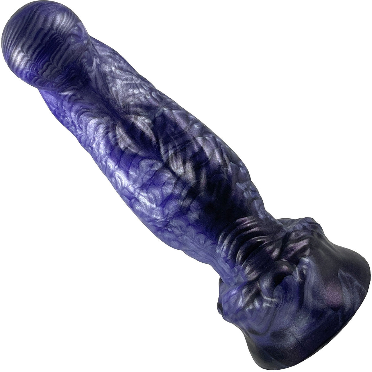 The Aliter Bent Knot Alien Monster 6.75" Silicone Dildo By Uberrime - Nebula Violet