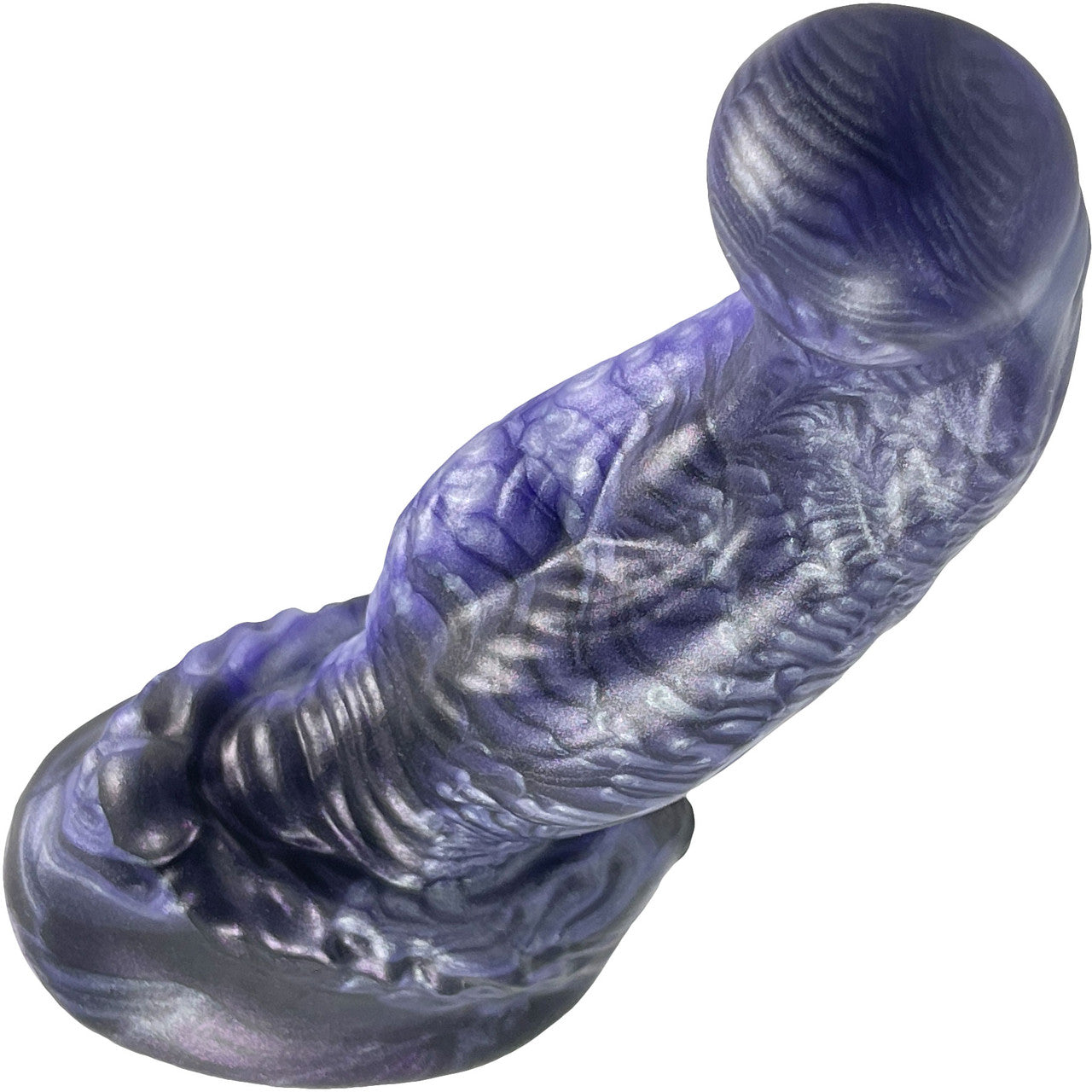 The Aliter Bent Knot Alien Monster 6.75" Silicone Dildo By Uberrime - Nebula Violet