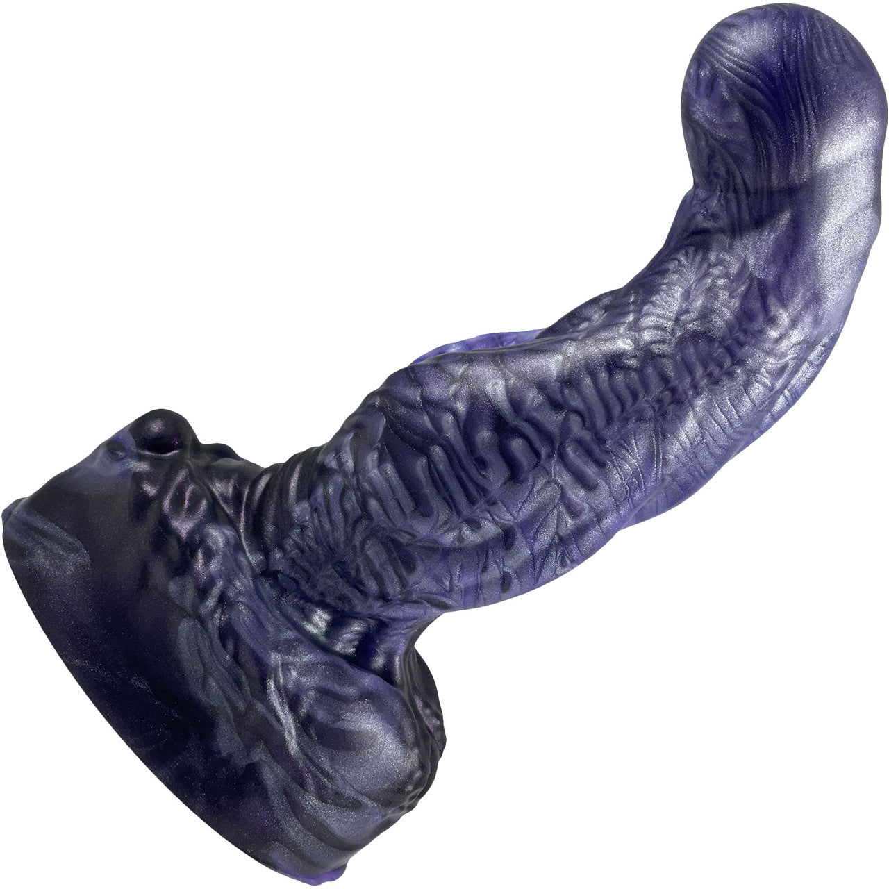 The Aliter Bent Knot Alien Monster 6.75" Silicone Dildo By Uberrime - Nebula Violet