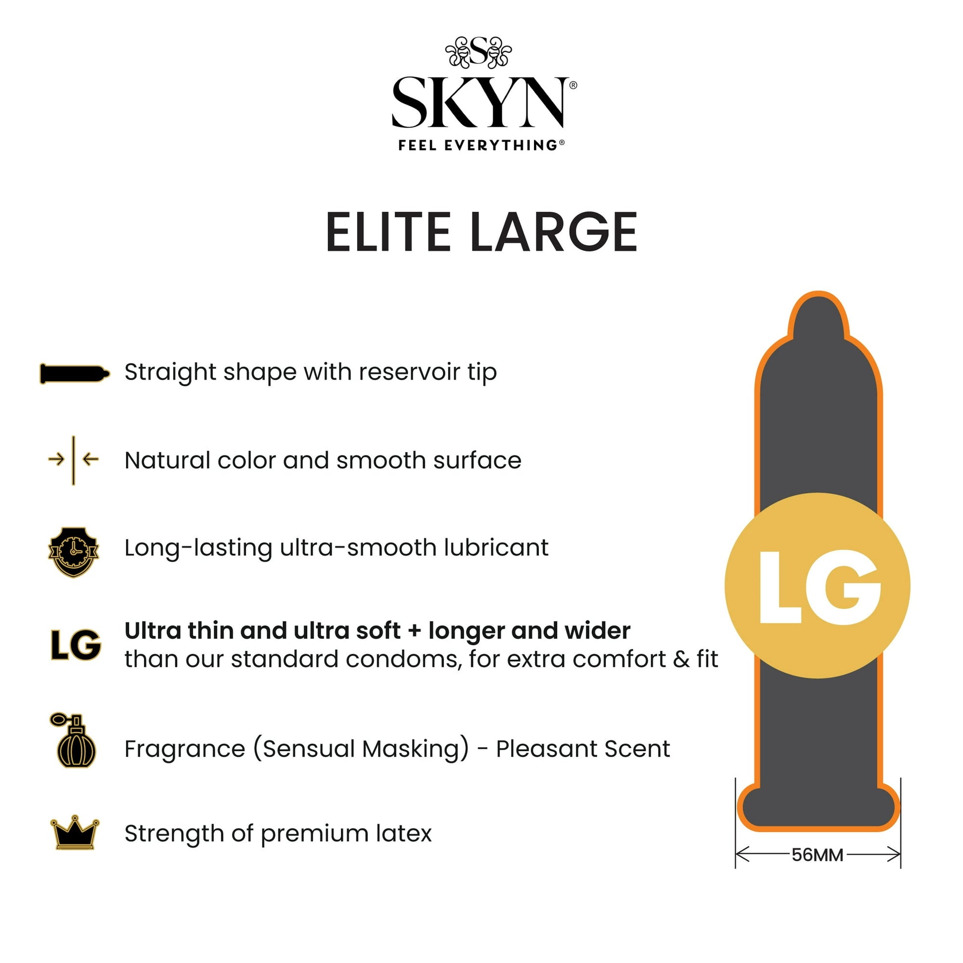SKYN® Elite Large Non-Latex Lubricated Condoms - 3 Pack