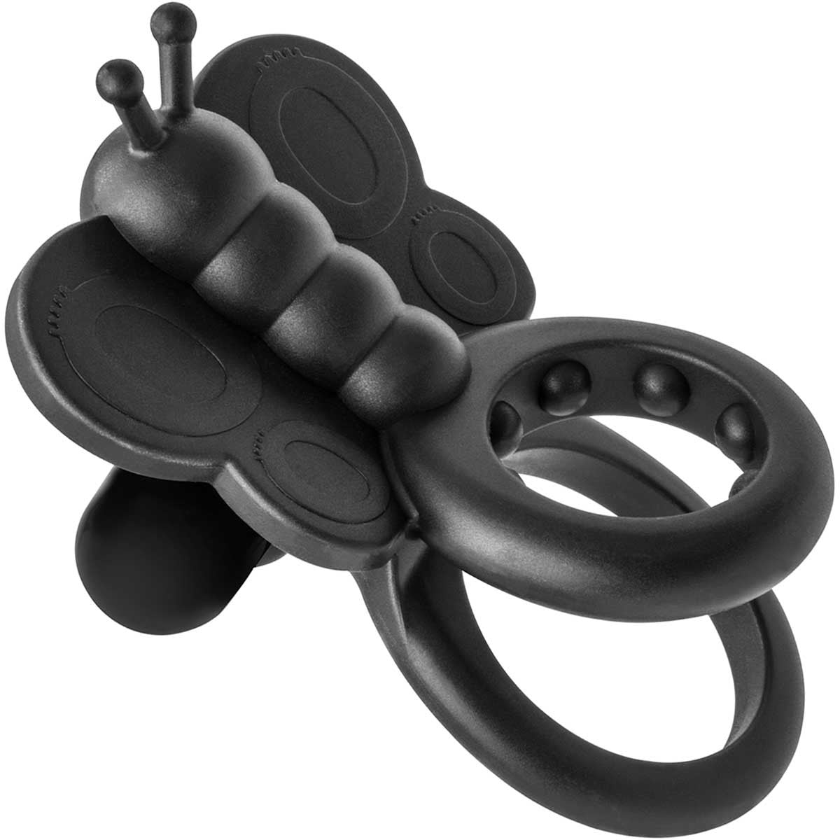 Charged Monarch Wearable Butterfly Vibrating Silicone Cock Ring By Screaming O - Black