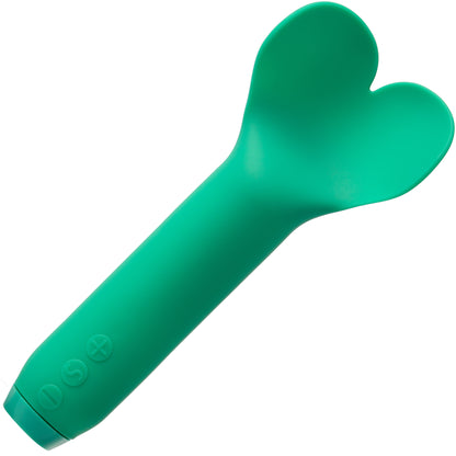 Je Joue Amour Bullet Silicone Vibrator With Fluttering Heart Tip - Emerald Green