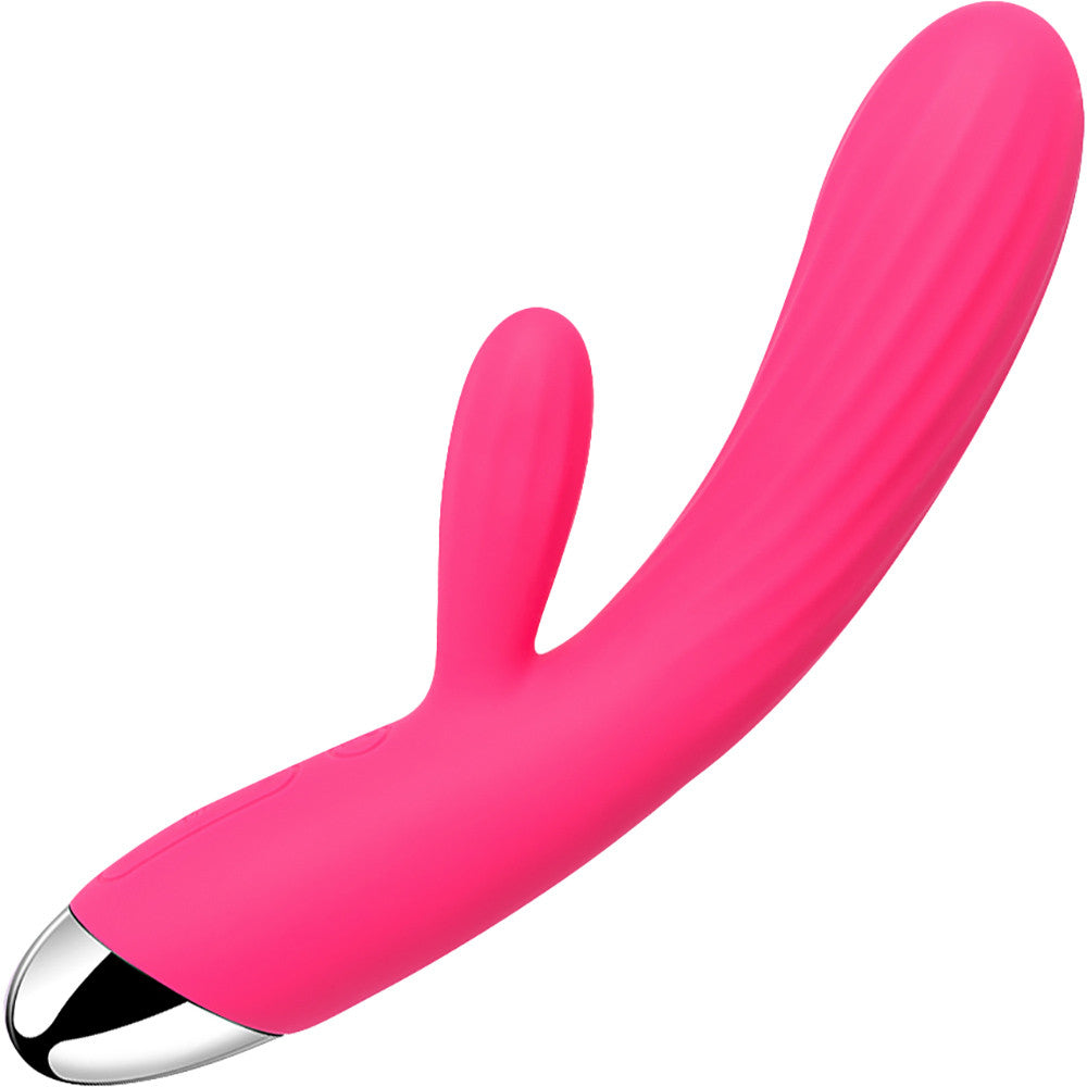 SVAKOM Angel Rechargeable Silicone Warming Dual Stimulation Vibrator - Pink