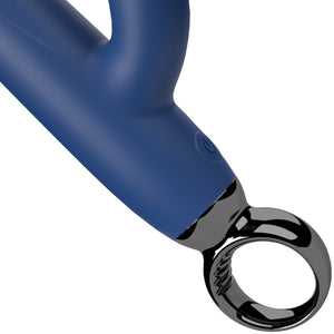 PrimO Rabbit Rechargeable Waterproof Silicone Dual Stimulation Vibrator By Screaming O - Blueberry