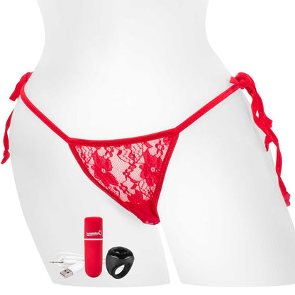 Charged My Secret Rechargeable 10 Function Remote Control Panty Vibe By Screaming O - Red