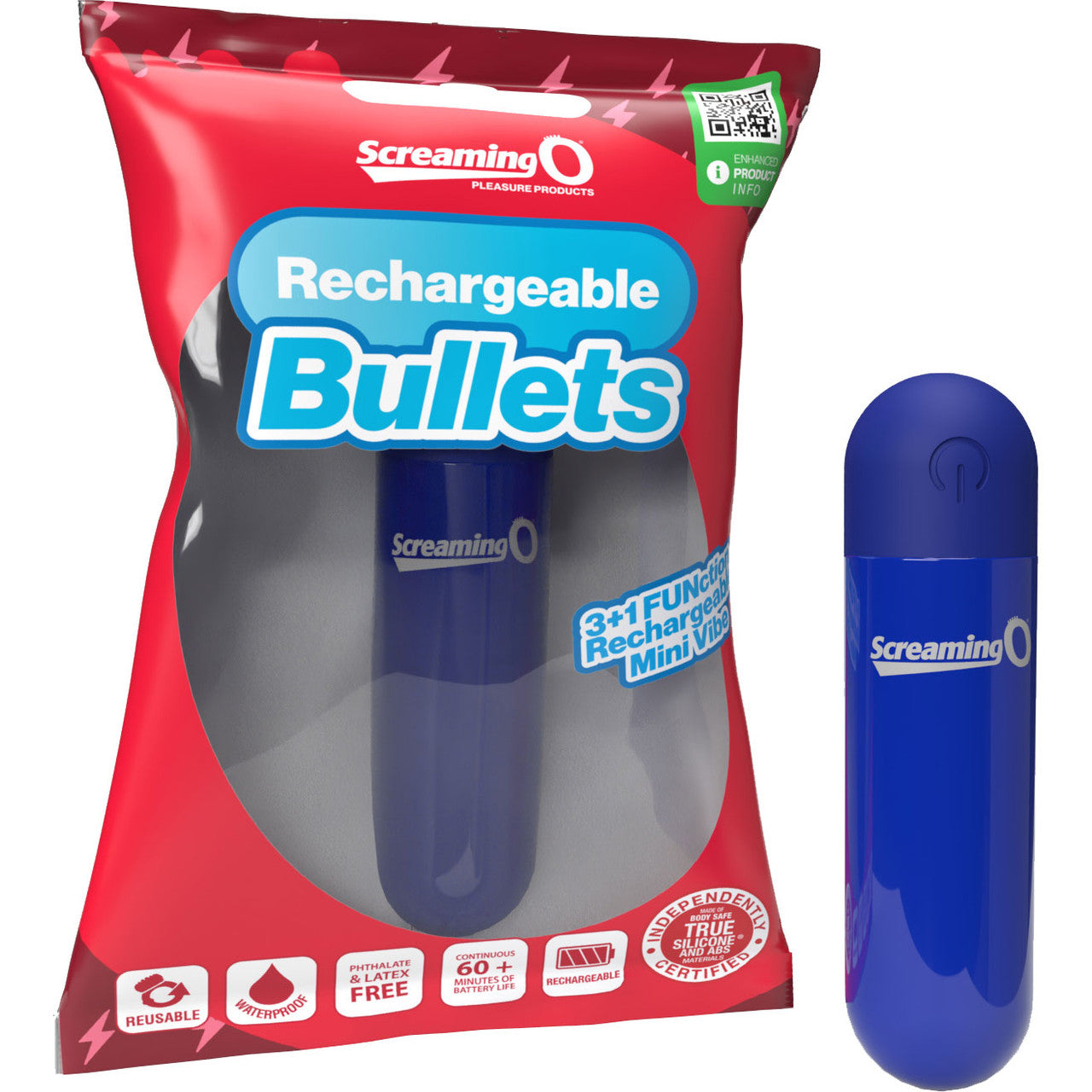 Rechargeable Bullets Waterproof Mini Vibe By Screaming O - Blue