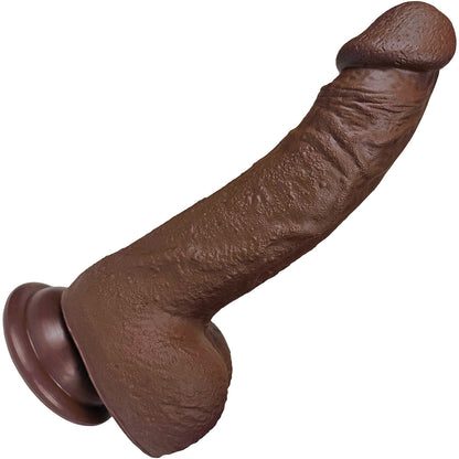 The Archer 6 Inch Silicone Realistic Dildo With Balls & Suction Cup Base By Fukena - Chocolate