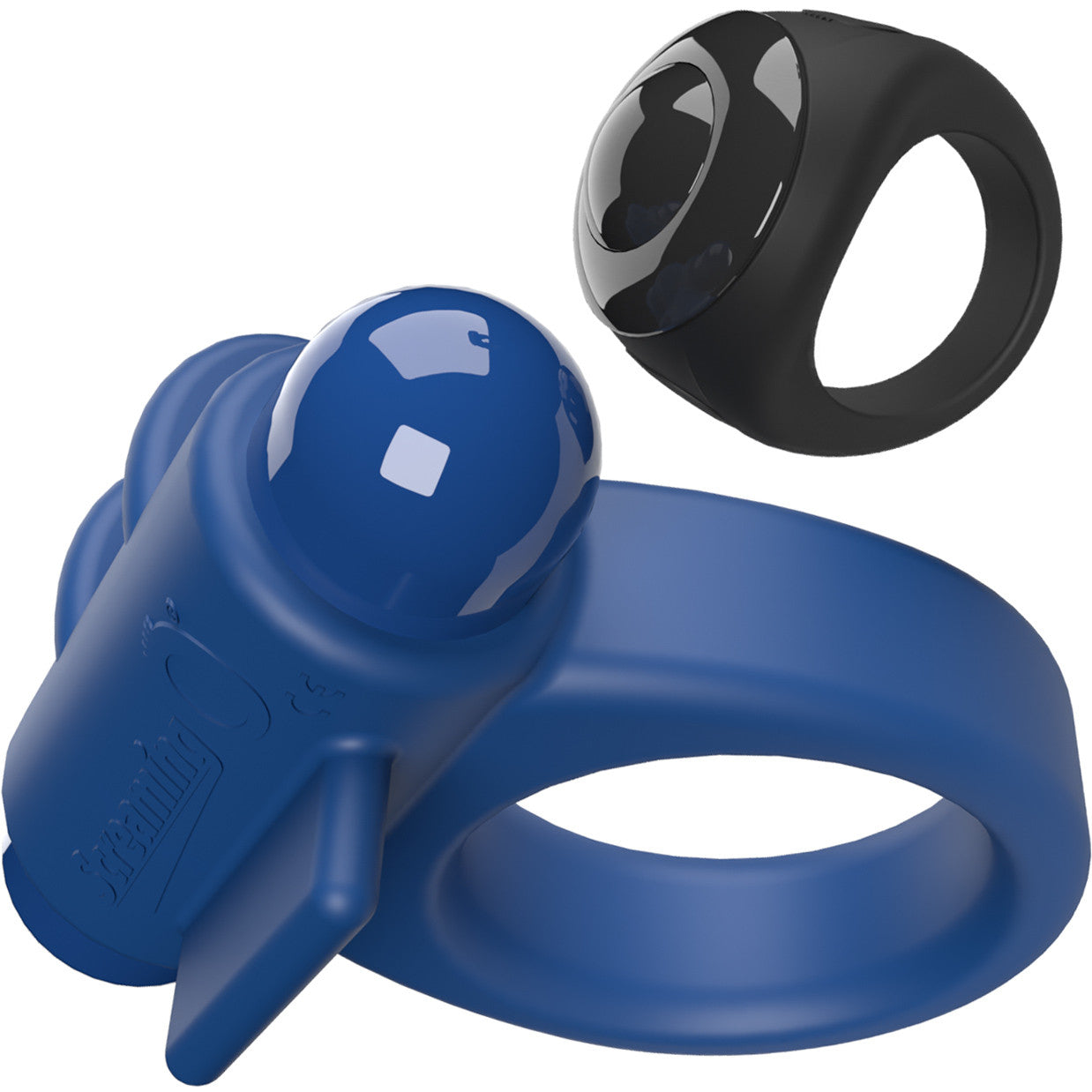 Switch Rechargeable Vibrating Silicone Cock Ring With Remote Control Ring By Screaming O - Blue