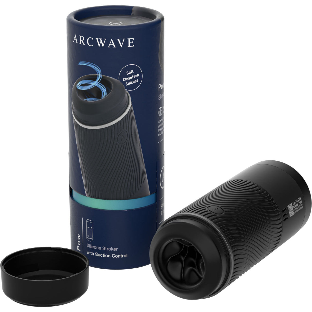 Arcwave POW Silicone Dual Entry Penis Stroker - Black