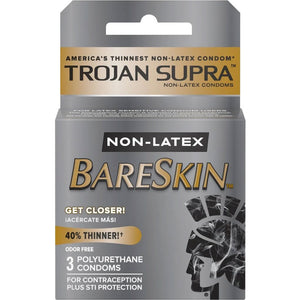 TROJAN Supra BARESKIN Non-Latex Lubricated Condoms 3 Pack