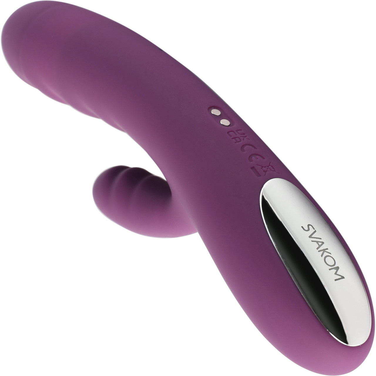 SVAKOM Avery Rechargeable Waterproof Silicone Dual Stimulation Vibrator - Purple