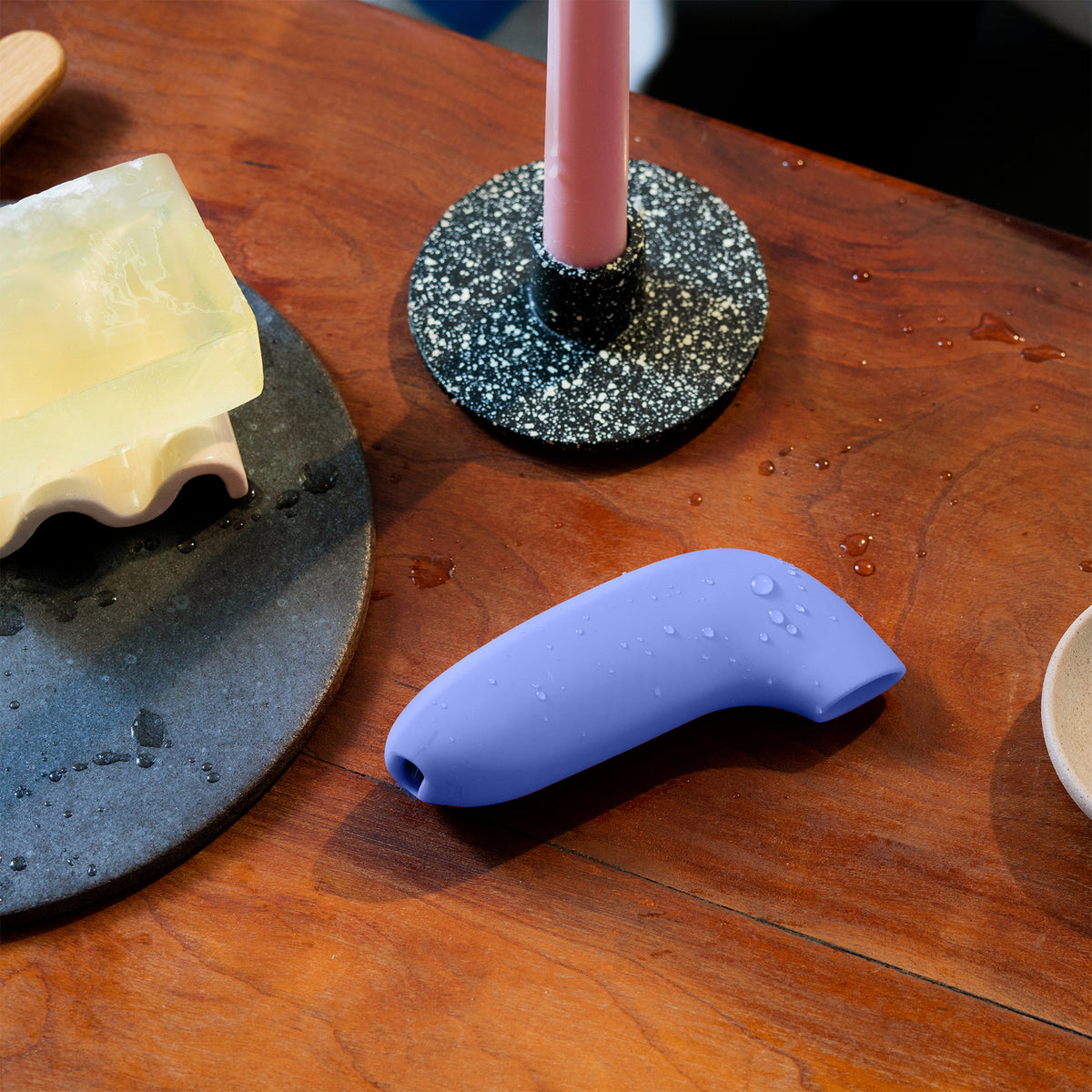 Dame AER Silicone Waterproof Pressure Wave Suction Clitoral Stimulator - Periwinkle