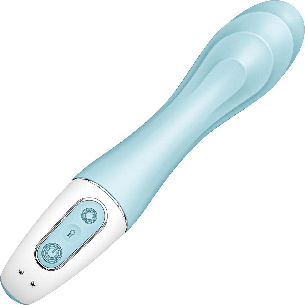 Satisfyer Air Pump Vibrator 5+ App Enabled Inflatable 12-Function G-Spot Vibrator - Blue