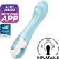 Satisfyer Air Pump Vibrator 5+ App Enabled Inflatable 12-Function G-Spot Vibrator - Blue