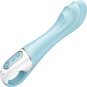 Satisfyer Air Pump Vibrator 5+ App Enabled Inflatable 12-Function G-Spot Vibrator - Blue