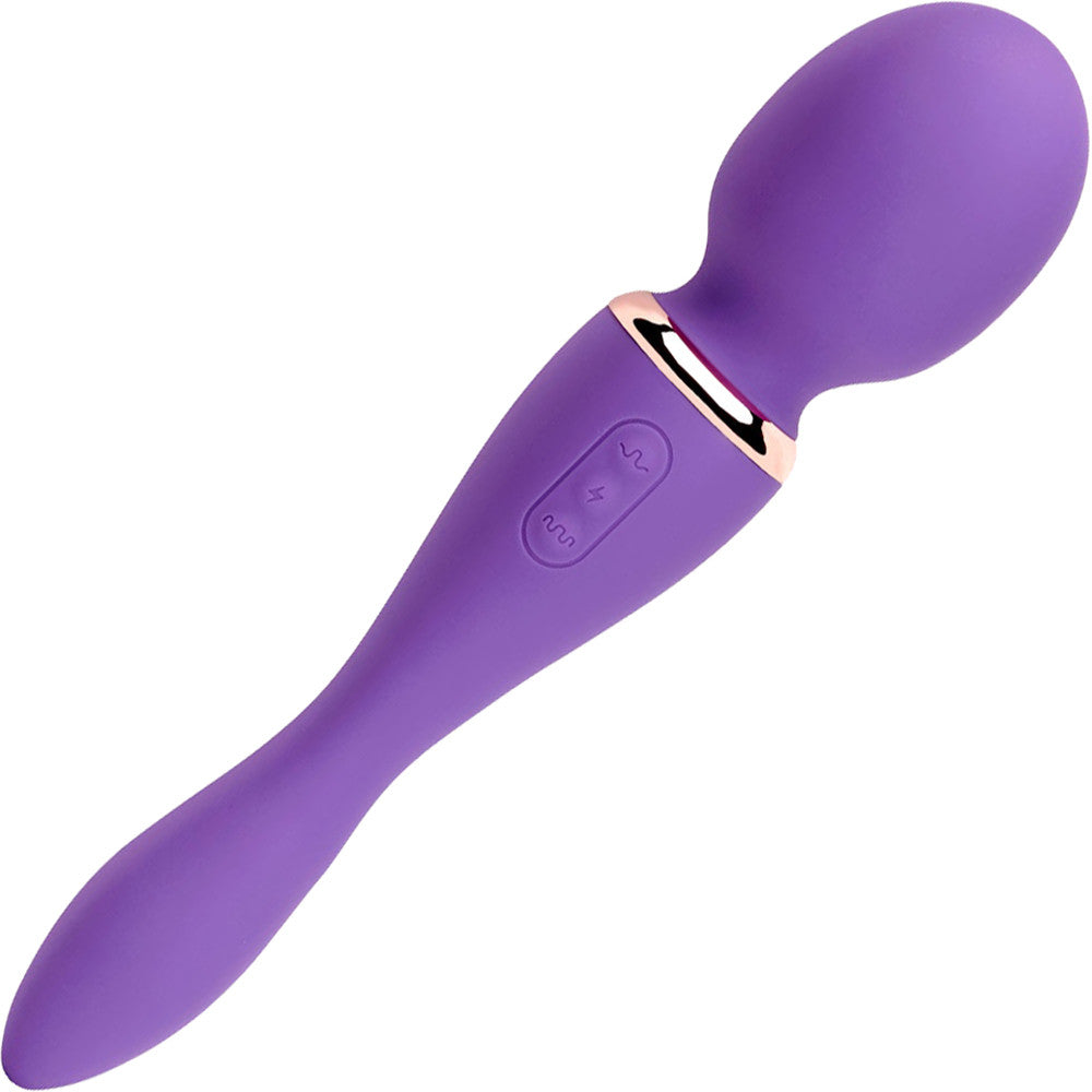 XLR8 Alluvion Silicone Rechargeable Double Ended Wand Massager By Nu Sensuelle - Purple