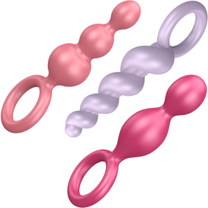 Satisfyer Booty Call Silicone Anal Plugs - Set Of 3 - Colors